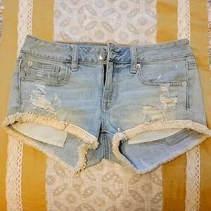 American Eagle Shortie Shorts w/ Embellished hem, Sz 2